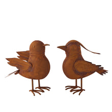 Load image into Gallery viewer, Set/2 Asst Rust Decorative Birds 19x8x17/18.5x9x17cm
