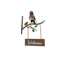 Load image into Gallery viewer, Door Post Welcome Sign W/Colourful Bird   30.5x25x41
