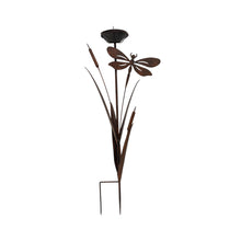 Load image into Gallery viewer, Bulrush &amp; Dragonfly Garden Stake W/Birdfeeder 43x13x89cm
