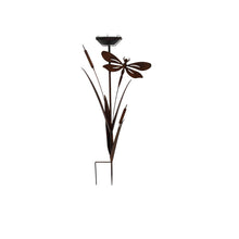 Load image into Gallery viewer, Bulrush &amp; Dragonfly Garden Stake W/Birdfeeder 43x13x89cm
