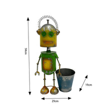Load image into Gallery viewer, Yellow/Green Robot W/pot 29x19x58cm

