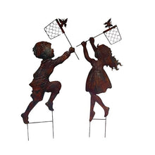Load image into Gallery viewer, S/2 Boy &amp; Girl B'Fly Net Stakes 35.6 x 1.27x 77.5cm/29.20 x 1.3 x78.7cm
