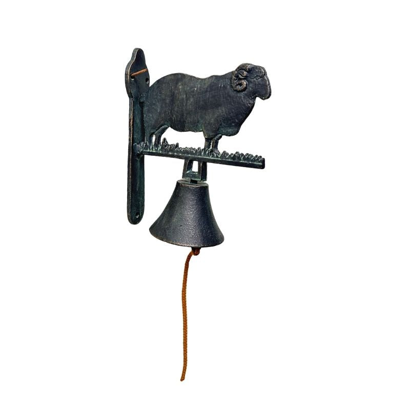 Cast-Iron Merino Ram Doorpost Bell 18.5x8.5x30cm