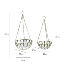 Load image into Gallery viewer, Set/2 Riviera Hanging Planter Baskets 33x33x69/27x27x60cm
