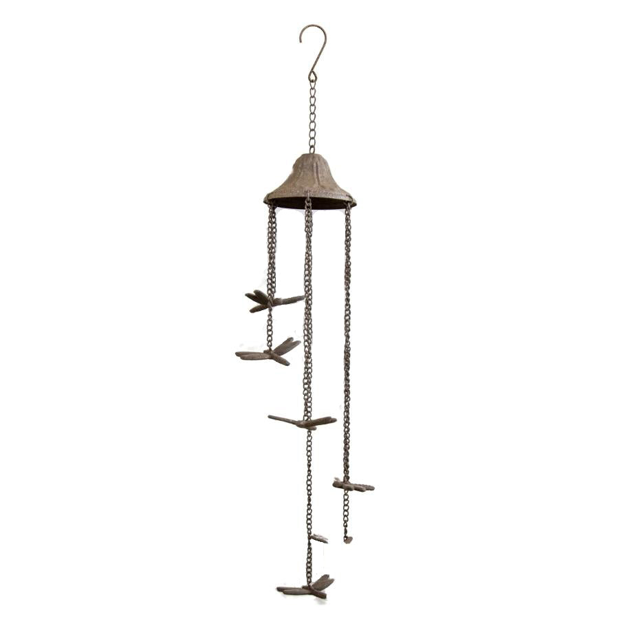 Cast-Iron Hanging Spiral Dragonflies Chime 13.5x82cm