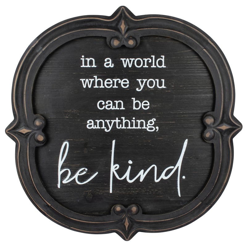 Nero 'Be Kind' Carved Wall Art 60x2x60cm