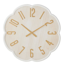 Load image into Gallery viewer, 60cm Wood &amp; Gold Scalloped Clock  60*3.5*60
