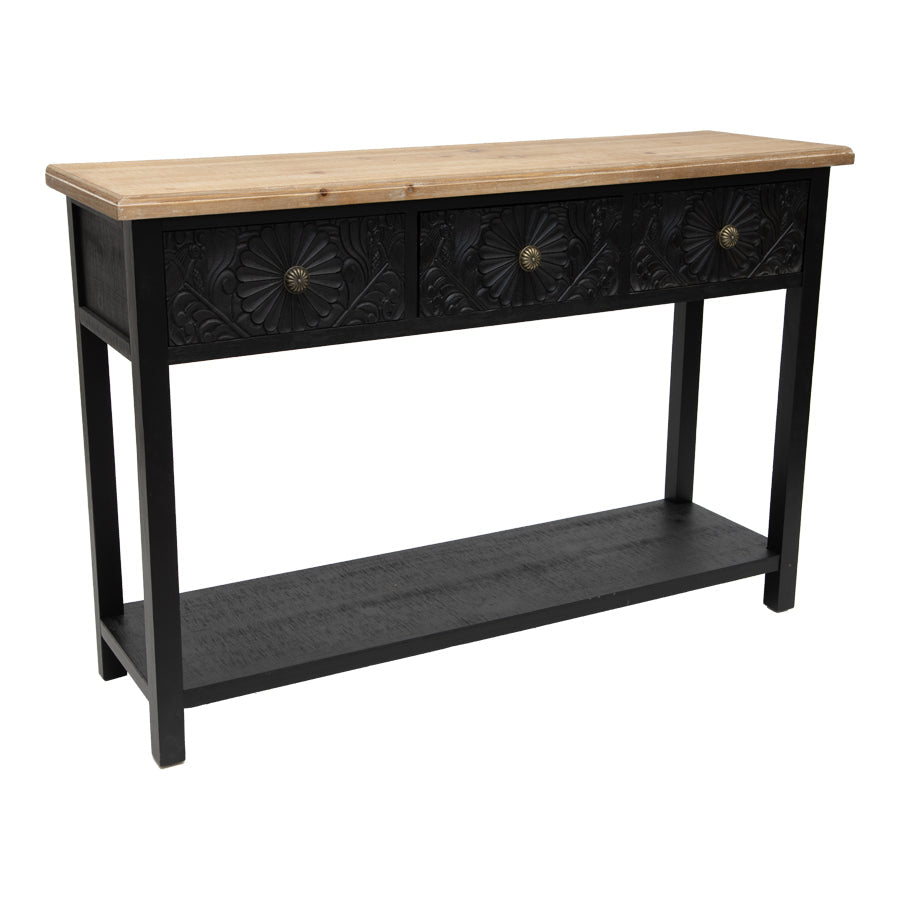 Palais Ornate Moulded 3-Drawer Console Table 120x35x81cm