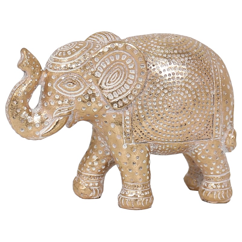 Ornate Gold Elephant 11x4.5x9cm