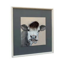 Load image into Gallery viewer, Curious Cow w/Artificial Hair Framed Canvas Wall Art 60x60cm
