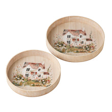 Load image into Gallery viewer, Set of 2 Wooden Cottage Trays 36.5x5.5
