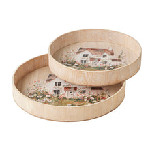 Load image into Gallery viewer, Set of 2 Wooden Cottage Trays 36.5x5.5
