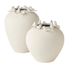 Load image into Gallery viewer, Birds Gather Metal White Vase 28.5x30
