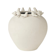 Load image into Gallery viewer, Birds Gather Metal White Vase 28.5x30
