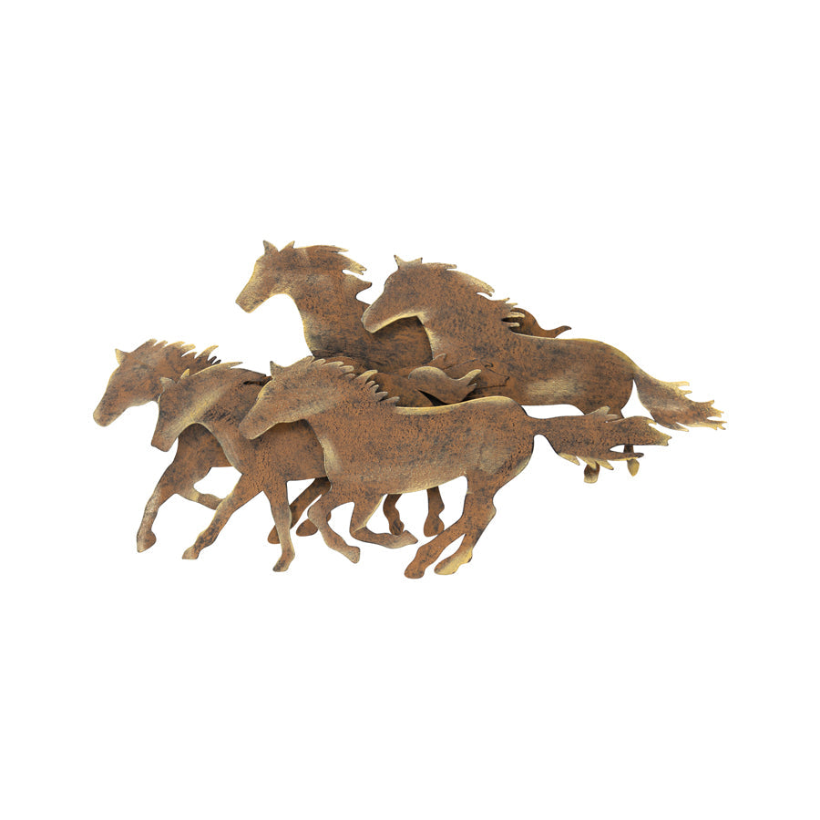 Laser-cut 3D Cantering Horses Wallart 56x6x29cm