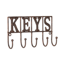 Load image into Gallery viewer, Cast-Iron &#39;Keys&#39; w/ 5 Hooks 21.5x5x13.5cm
