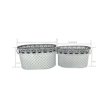 Load image into Gallery viewer, Set/2 Nested French Country Oval Potplanter / Storage 40x23.5x22/34x19x20cm
