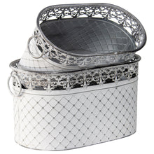 Load image into Gallery viewer, Set/2 Nested French Country Oval Potplanter / Storage 40x23.5x22/34x19x20cm
