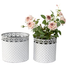 Load image into Gallery viewer, Set/2 Nested French Country Round Planter / Storage 32x28/27x26cm

