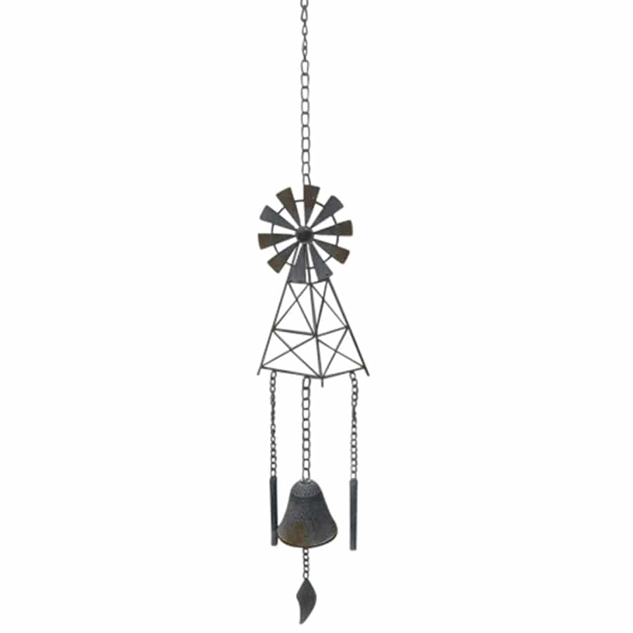 Hanging Windmill w/Cast-Iron Bell 13x7x78cm