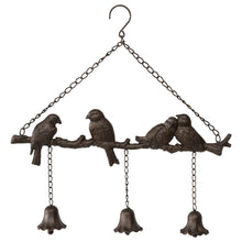 Load image into Gallery viewer, Hanging Lovebirds on Branch w/3 Bells 47x6x49cm
