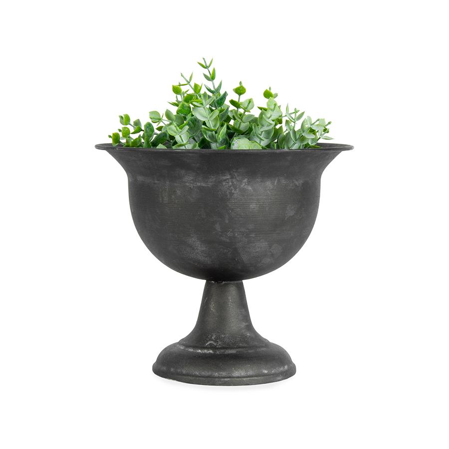 Baroque Brushed-Black Footed Urn