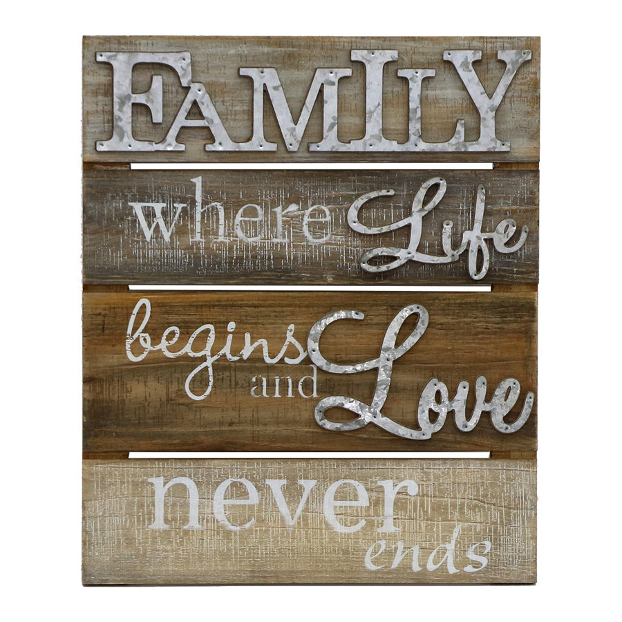 Family Life Natural/Galv Wall Art 40x2x48cm (2)