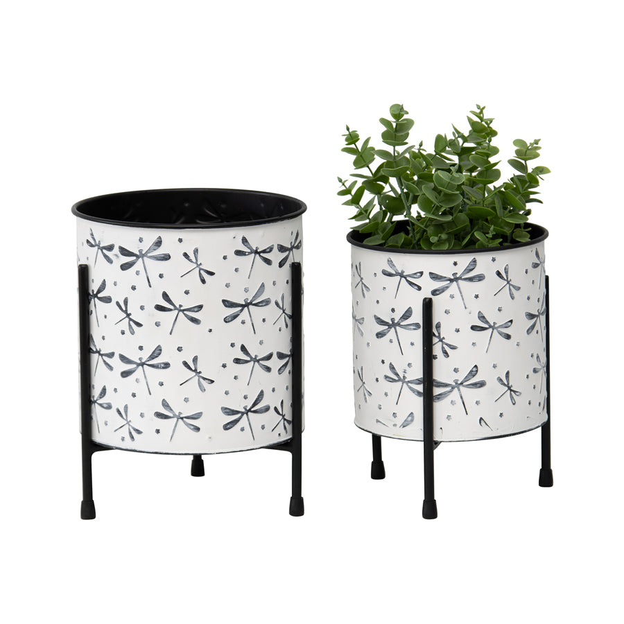 Set/2 Nested Dragonfly Planters 18x24/16x21cm