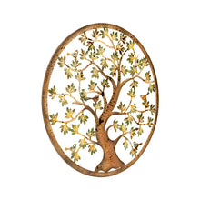 Load image into Gallery viewer, Laser-cut Colourful Round Tree-of-Life w/3 Birds Wall Art 60x1.3cm
