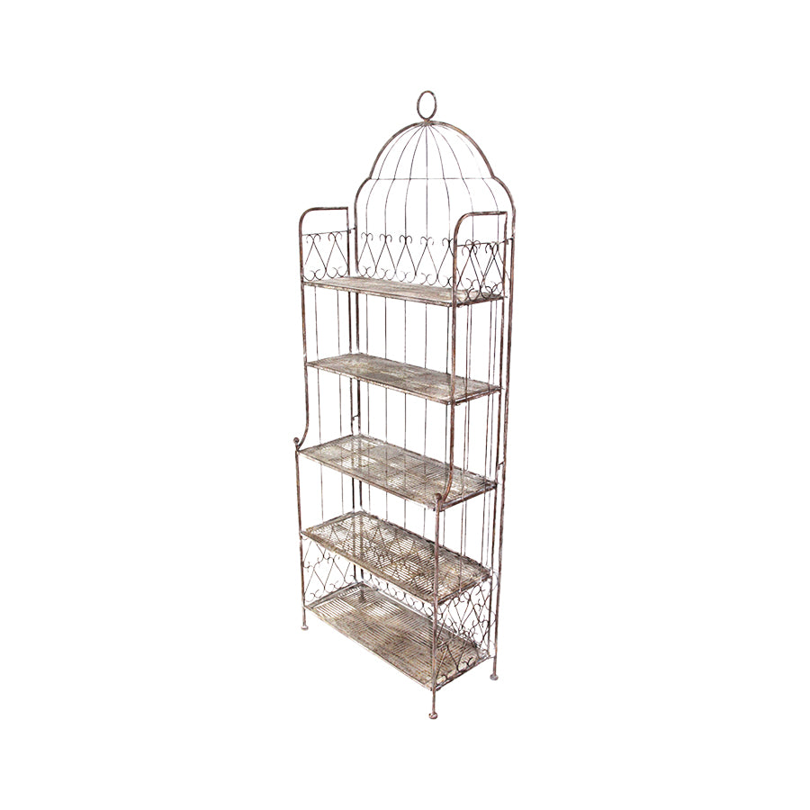 French Style Antique-Finish 5-Tier Shelf Stand 76x33x200cm