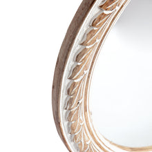 Load image into Gallery viewer, 70cm Round &#39;Leaves&#39; Carved Mango Wood Wall Mirror 70x3.5cm
