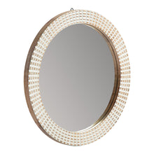 Load image into Gallery viewer, 60cm Round Hamptons Carved Mango Wood Wall Mirror 60x3.5cm
