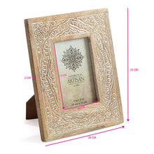 Load image into Gallery viewer, Hand-carved 4x6&#39;&#39; Mango Wood Mandala Photoframe 20x2x25cm
