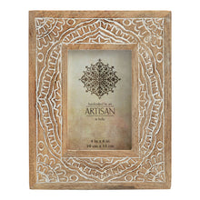 Load image into Gallery viewer, Hand-carved 4x6&#39;&#39; Mango Wood Mandala Photoframe 20x2x25cm
