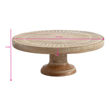 Load image into Gallery viewer, Handcrafted Footed Mango Wood Cake Stand 32x32x12cm
