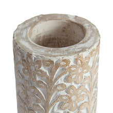 Load image into Gallery viewer, 30cm Hand-carved Tapered Mango Wood Vase 11x11x30cm
