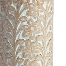 Load image into Gallery viewer, 30cm Hand-carved Tapered Mango Wood Vase 11x11x30cm
