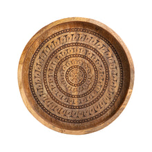 Load image into Gallery viewer, Carved Mango Wood Round Mandala Tray 40x5cm
