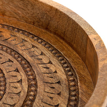 Load image into Gallery viewer, Carved Mango Wood Round Mandala Tray 40x5cm
