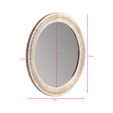 Load image into Gallery viewer, 75cm Handcrafted Round Leafy Mango Wood Wall Mirror 75x3.5cm
