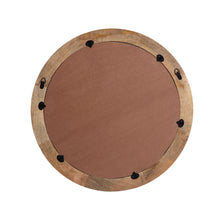 Load image into Gallery viewer, 75cm Handcrafted Round Leafy Mango Wood Wall Mirror 75x3.5cm
