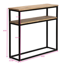 Load image into Gallery viewer, Avoca Mango Wood Console Table w/Shelf 90x25x80cm
