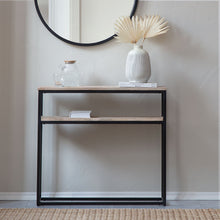 Load image into Gallery viewer, Avoca Mango Wood Console Table w/Shelf 90x25x80cm
