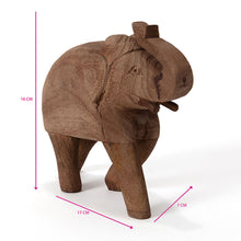 Load image into Gallery viewer, Cracked Finish Mango Wood Elephant 18x7x16cm
