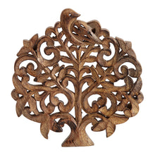 Load image into Gallery viewer, Handcrafted Mango Wood Tree-of-Life Trivet 20x20x2cm
