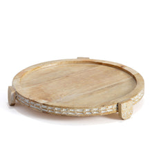 Load image into Gallery viewer, Handcrafted Mango Wood Round Footed Cake Stand 30x3.5cm

