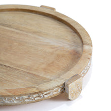 Load image into Gallery viewer, Handcrafted Mango Wood Round Footed Cake Stand 30x3.5cm
