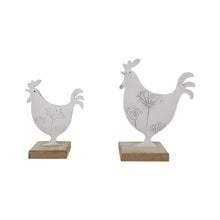 Load image into Gallery viewer, Set/2 Dad &amp; Son French Country Roosters on Base 14x4.5x19/10.5x4x14.5cm
