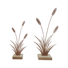 Load image into Gallery viewer, Set/2 Asst Size Rust Bulrushes on Base 14.5x5x30.5/11x4.5x23cm
