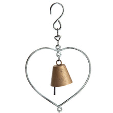 Load image into Gallery viewer, Handcrafted Hearts w/Floating Bells Hanging Mobile 13x4.5x105-117cm
